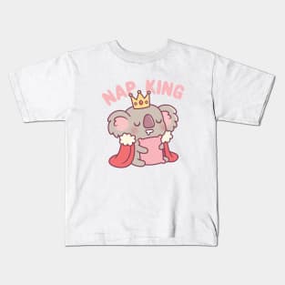 Cute Sleepy Koala Bear, Nap King Funny Kids T-Shirt